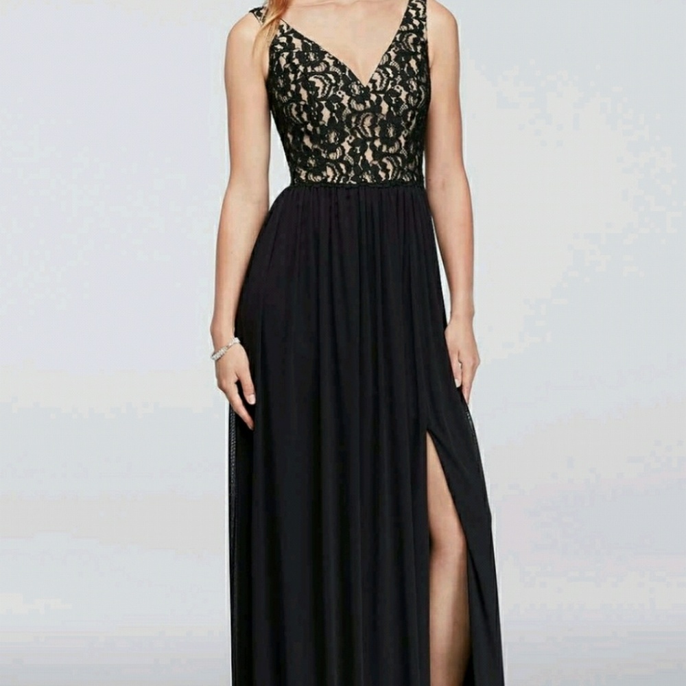 Black Lace/Nude Formal Dress